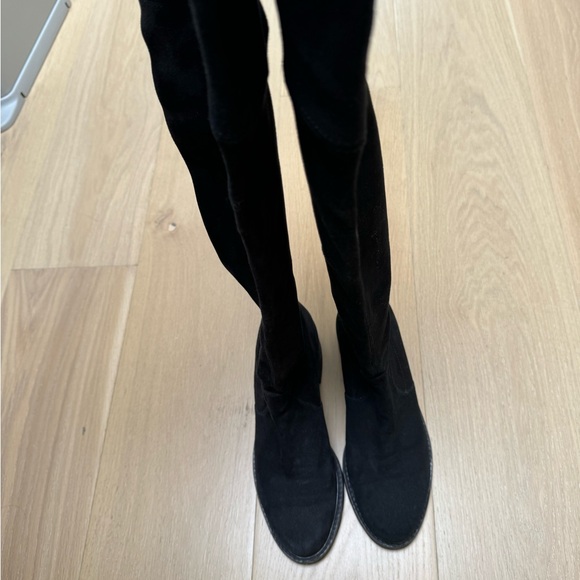 Stuart Weitzman Lowland Boot in Black Suede - Picture 2 of 3